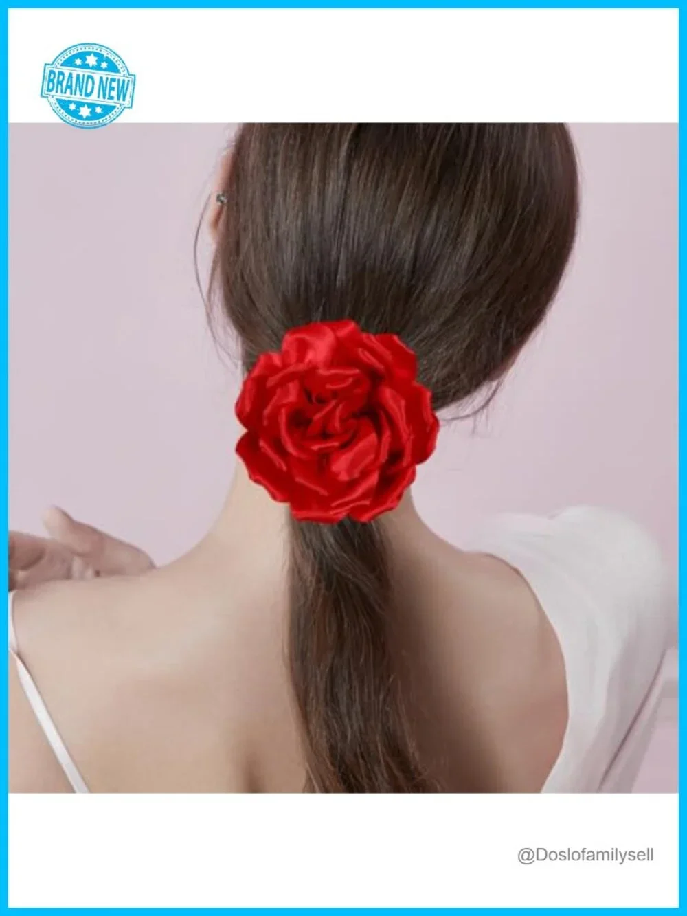 Large Red Rose Hair Clip Brooch for Women Floral Charm Pin